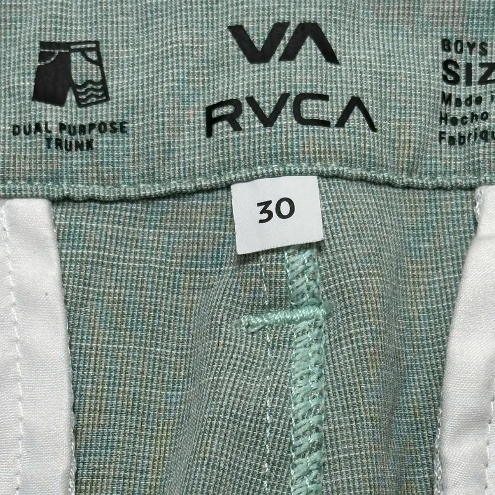 RVCA Dual Purpose Trunk Hybrid Mint Green Swim Amphibian Waist 30